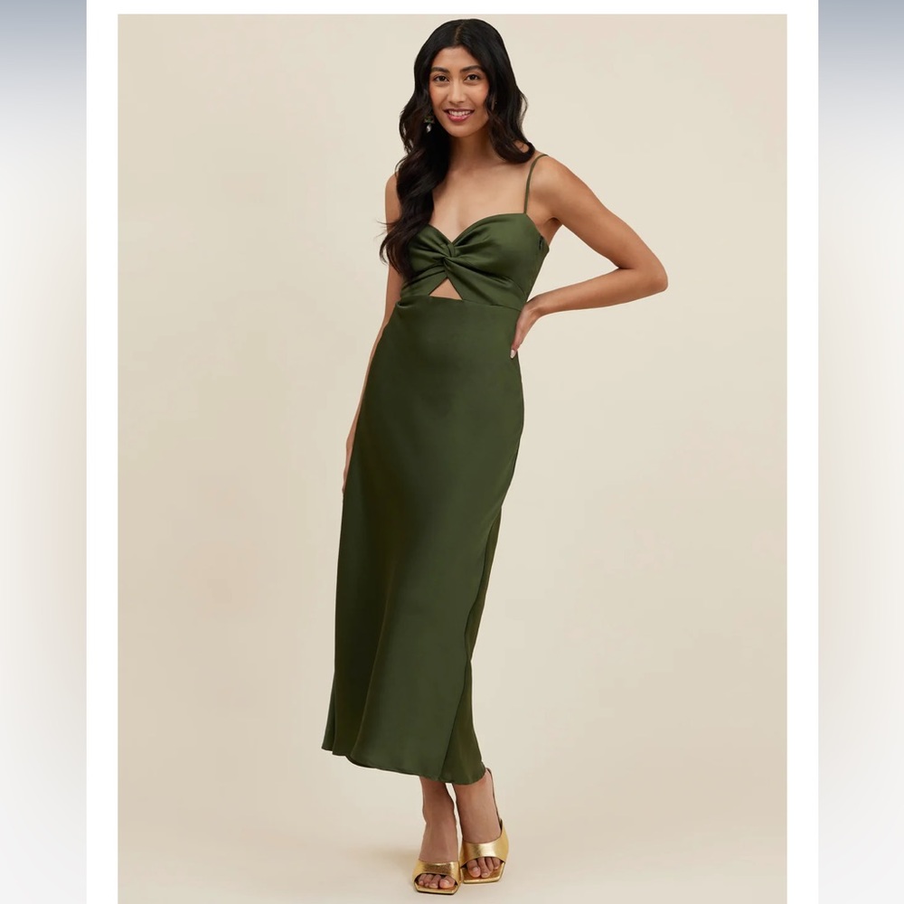 Aletta dress in dark olive by park & fifth